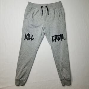 Kill Crew Pants Mens XL Gray Jogger Streetwear Sweatpants